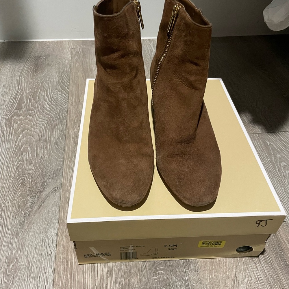 Michael Kors Tan Suede Ankle Booties